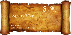 Bogi Márk névjegykártya